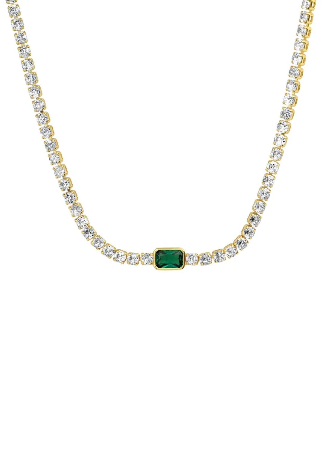 Tennis Necklace With Center Stone