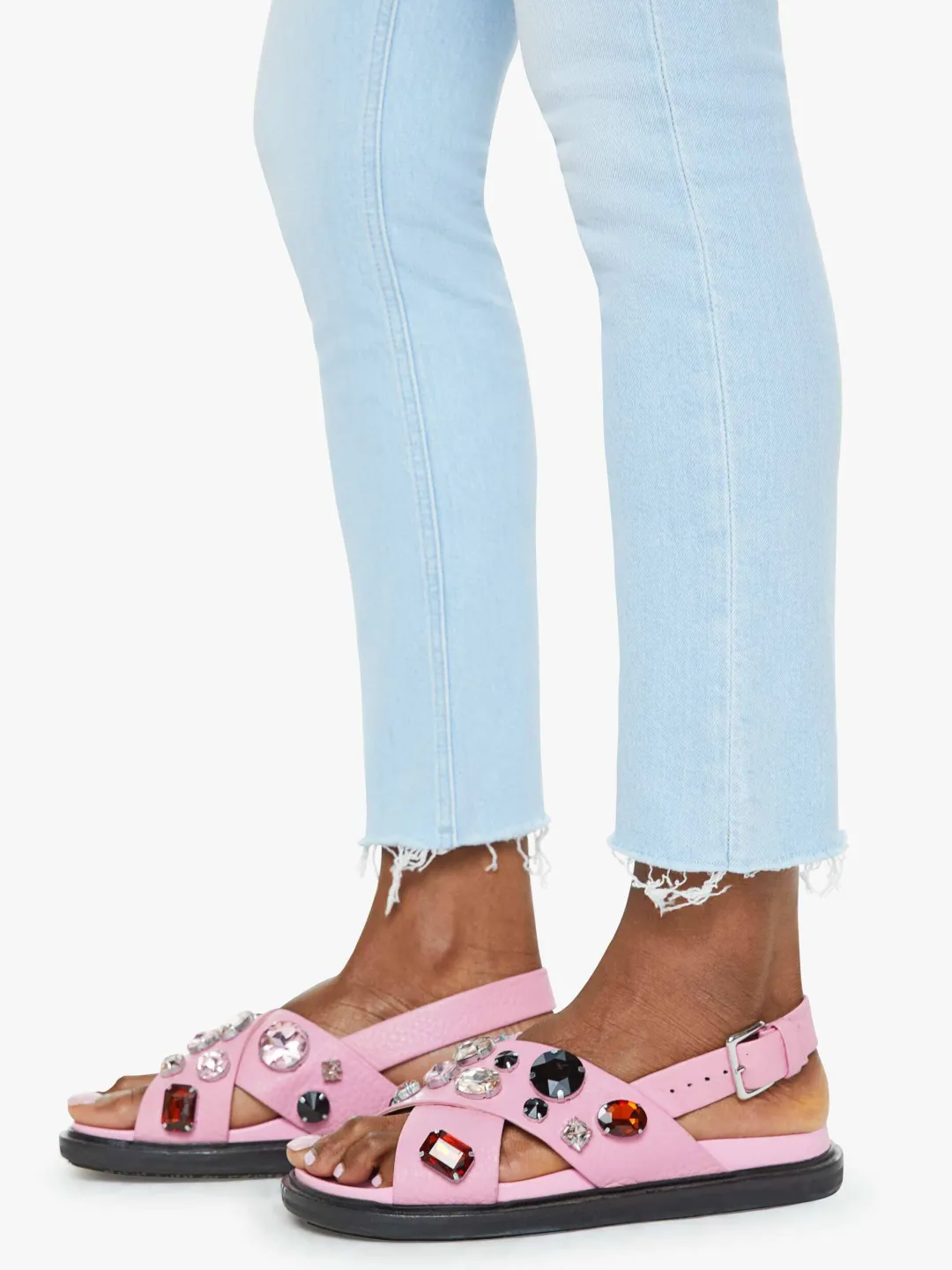 The Mid Rise Dazzler Crop Fray Jeans