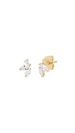 Triple Mixed Shape CZ Studs