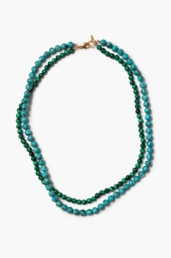 Turquoise & Malachite Bead Necklace