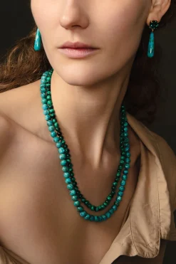 Turquoise & Malachite Bead Necklace
