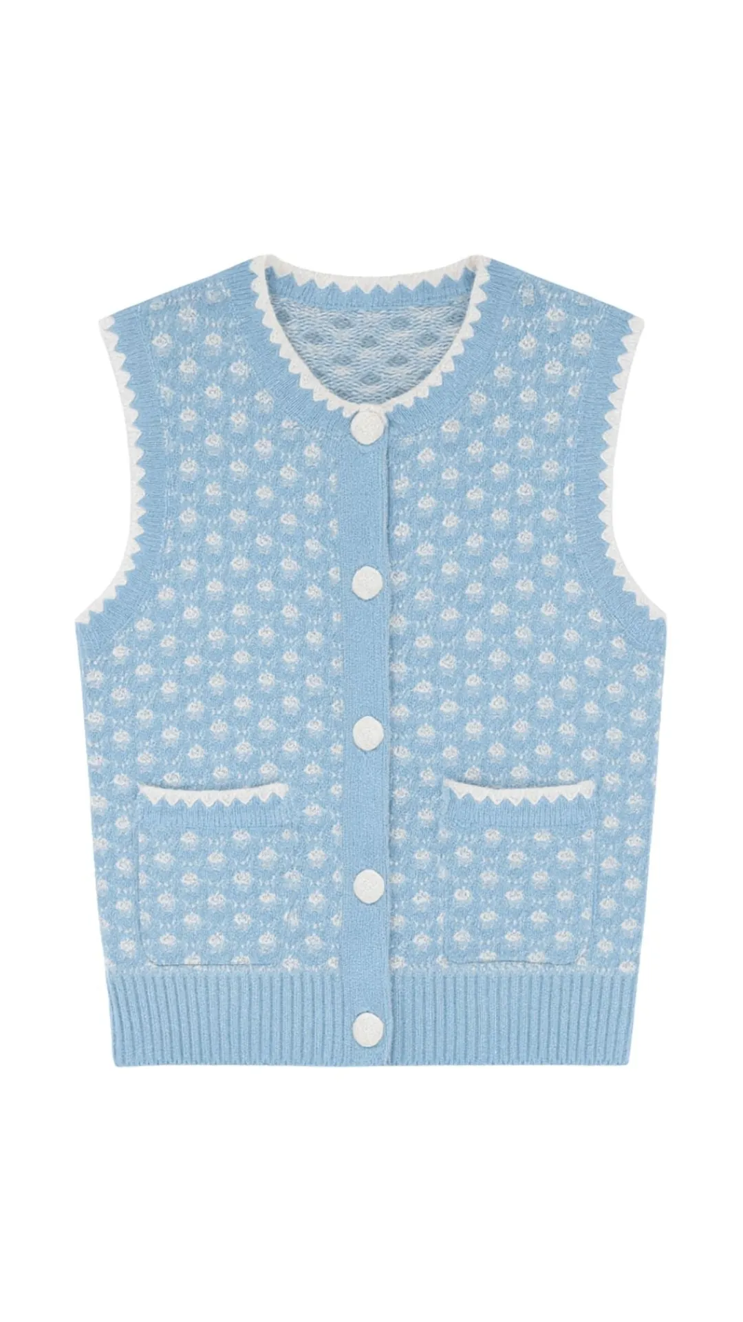 Two Tone Texture Stitch Vest