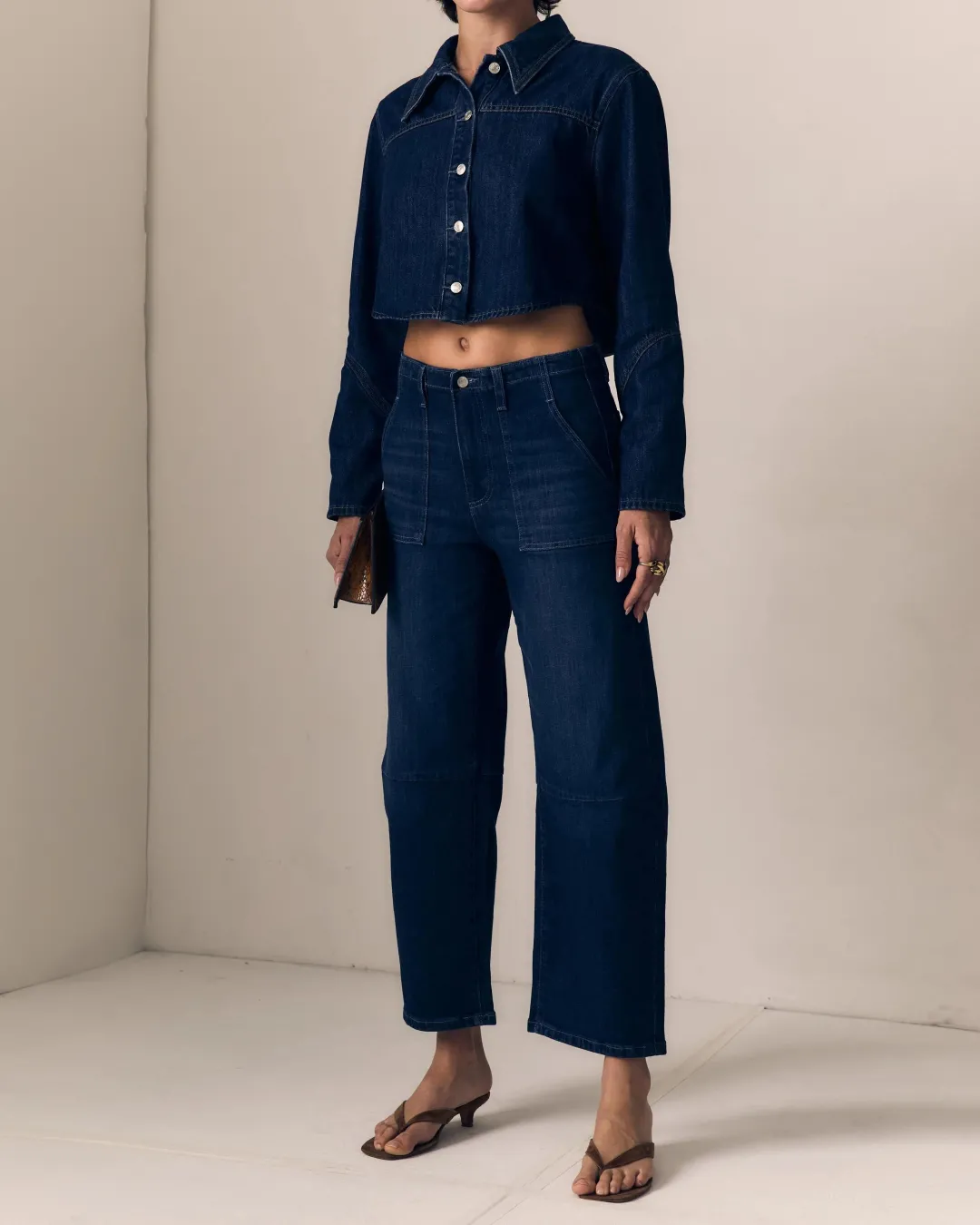 Utility Mid Rise Soft Barrel Jeans