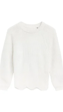 Wide Sleeve Scalloped Edge Shaker